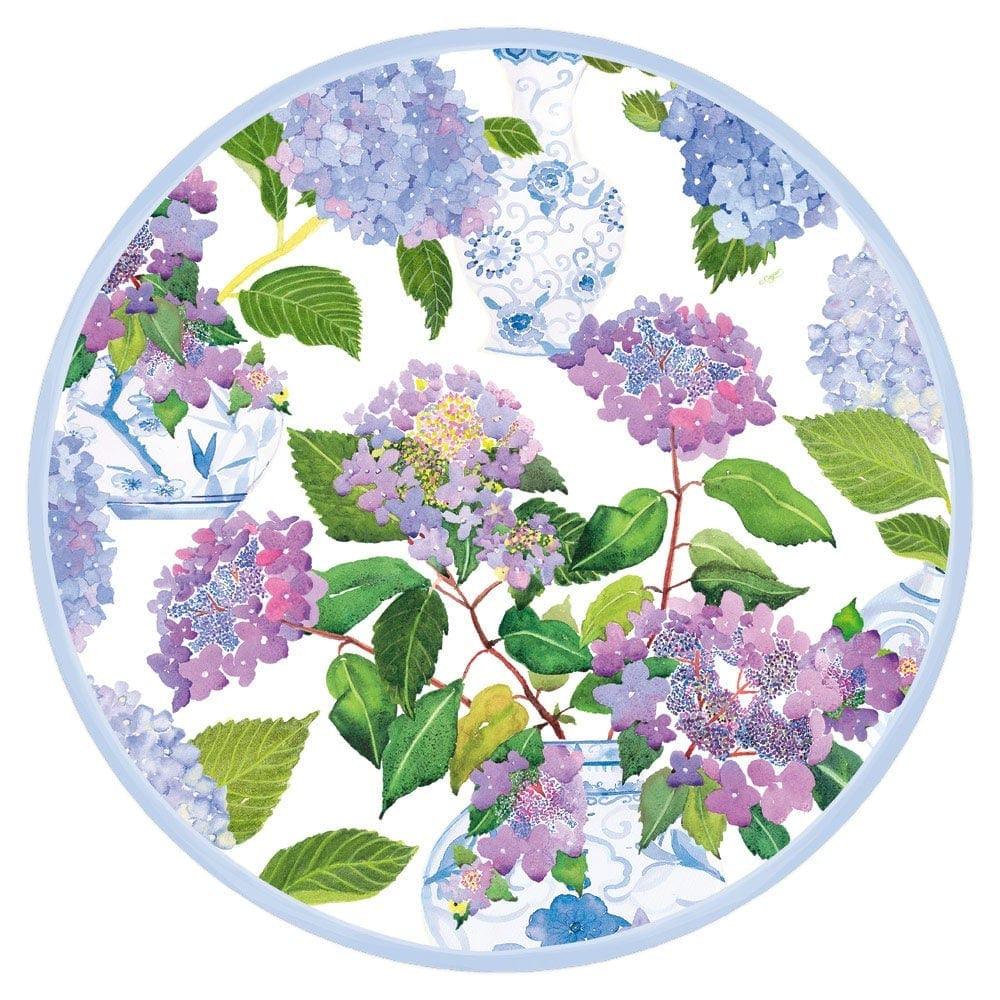 A disposable paper placemat plate with floral design, perfect for elegant events and special occasions.