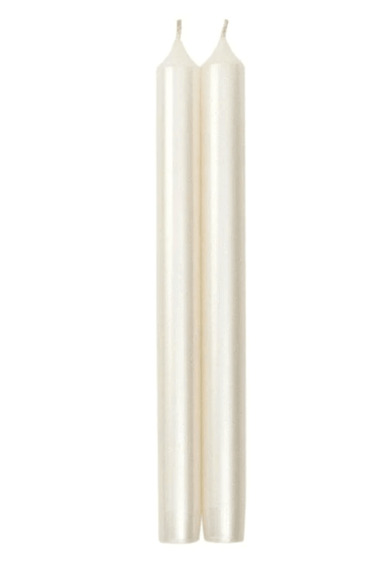 10 Duet Crown Candles - 2 Candles Per Duet, a pearl colored candles.