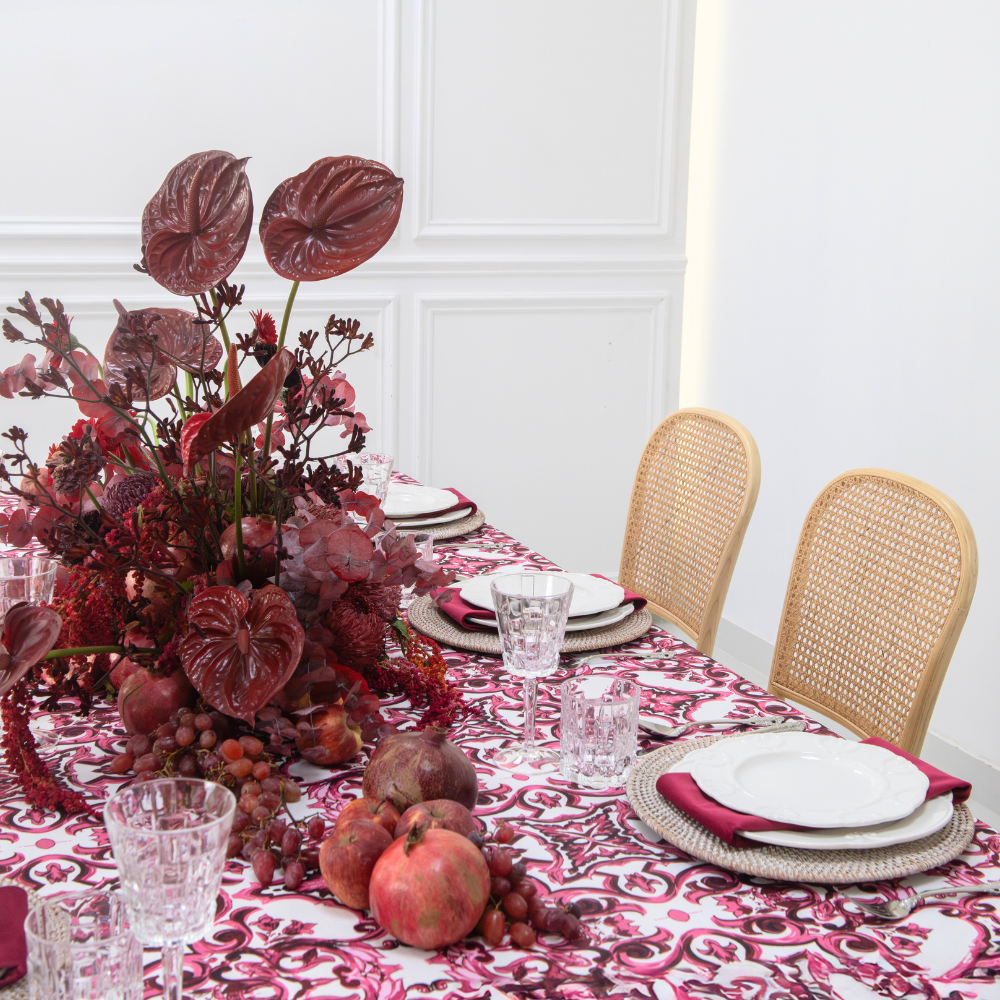 Majolica Pink Dreams- Dining Setup