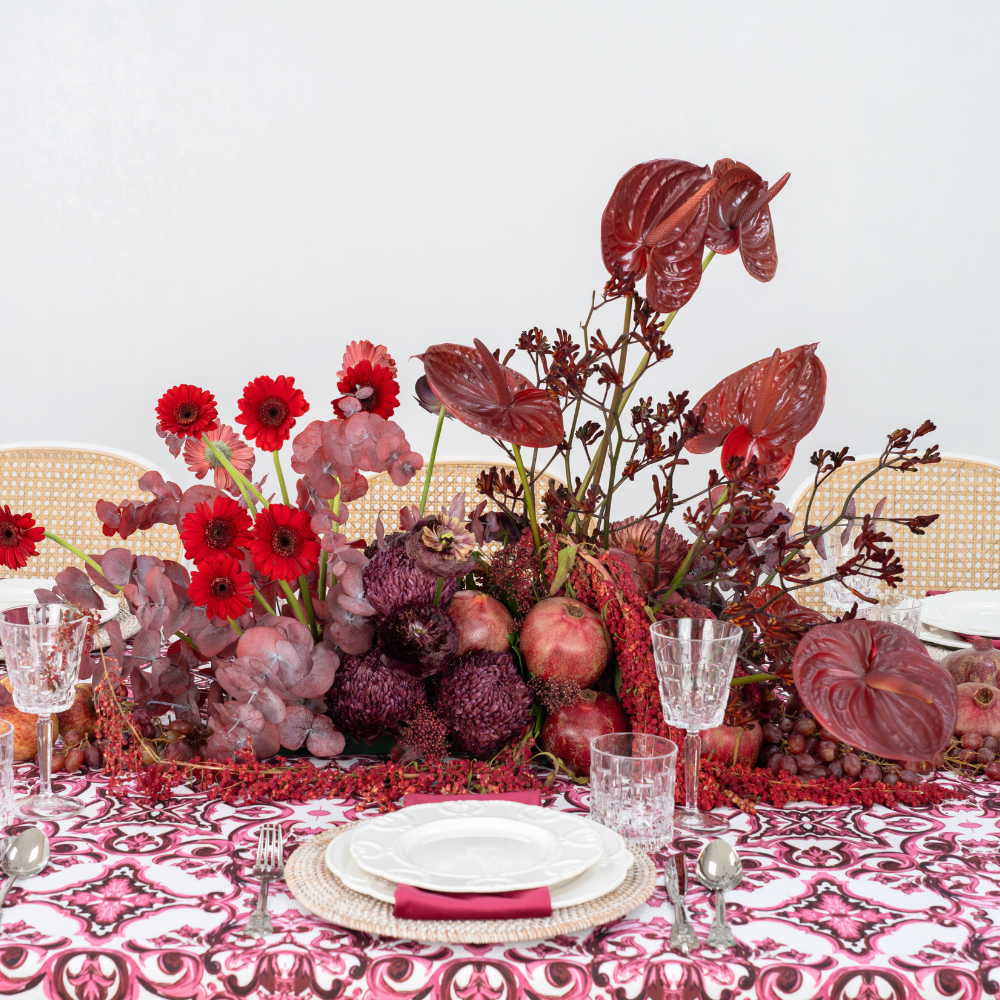 Majolica Pink Dreams- Dining Setup