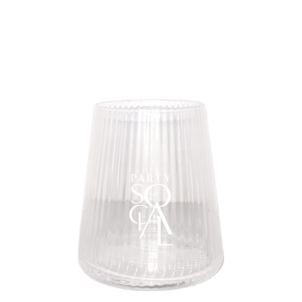 Clear Lined Glasses, designed for a modern aesthetic, feature minimalist transparent frames perfect for elegant events, aligning with Party Social&