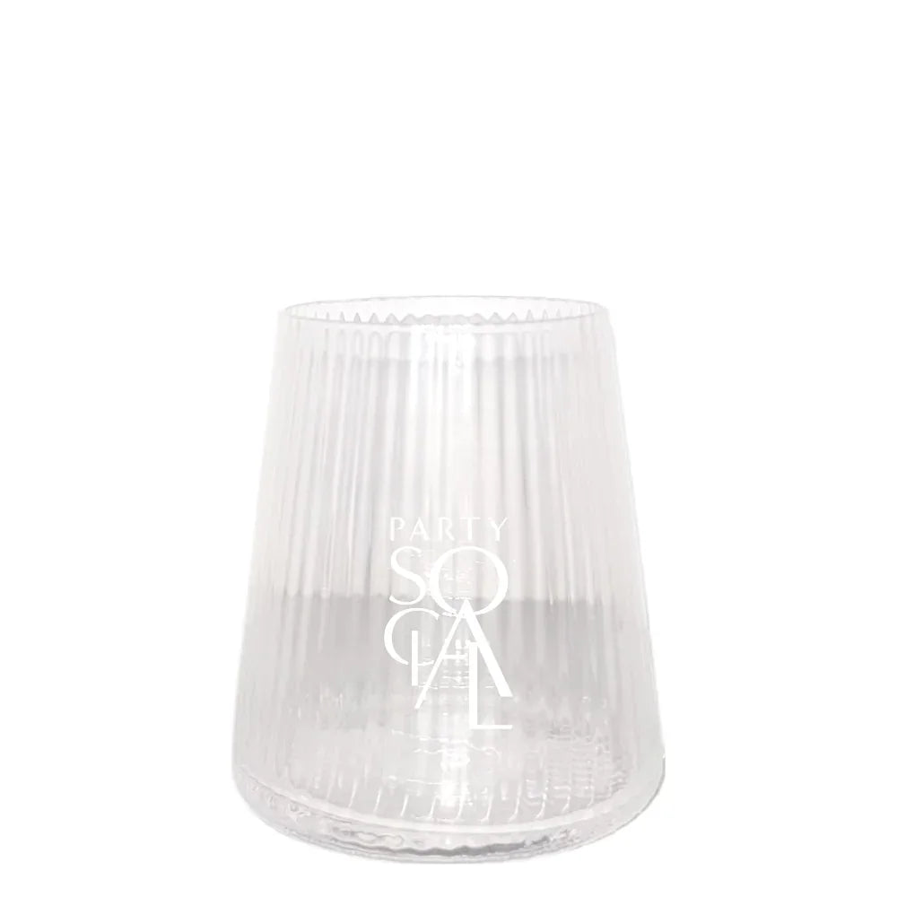 Clear Lined Glasses, designed for a modern aesthetic, feature minimalist transparent frames perfect for elegant events, aligning with Party Social&