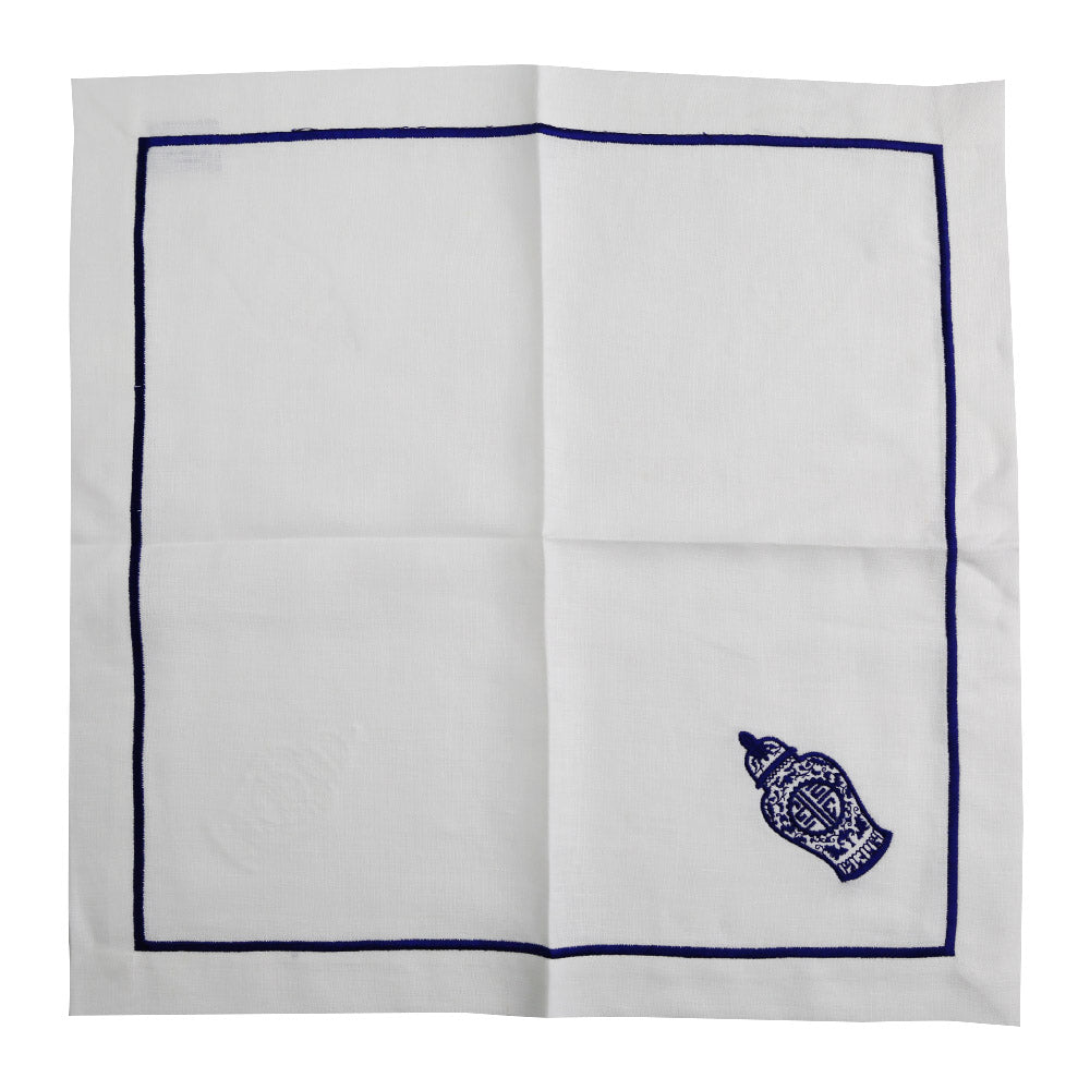 Blue Chinoiserie Pure Linen Dinner Napkin - 2 per pack, an elegant addition for special table setups. Made of pure linen, available in various colors and designs. Ironing suggested prior to use.