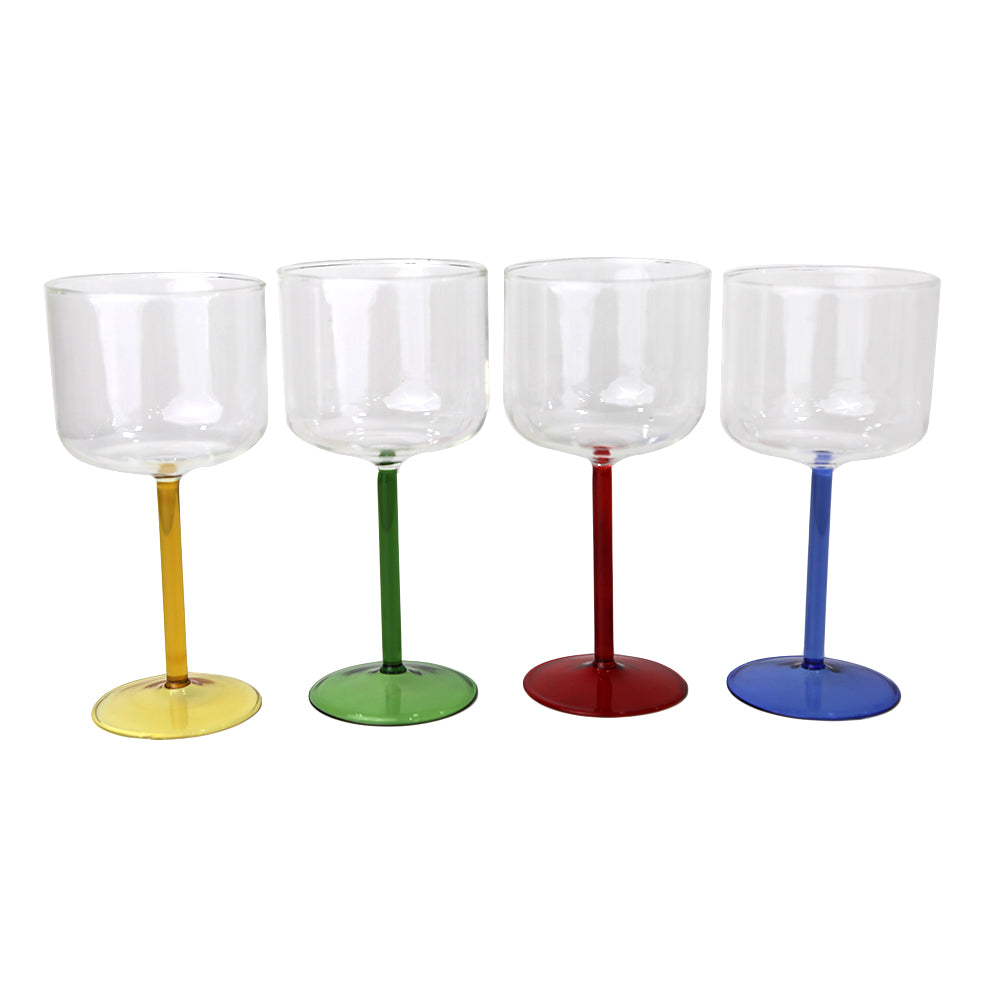 A group of Color Stemmed Glasses for events and parties.