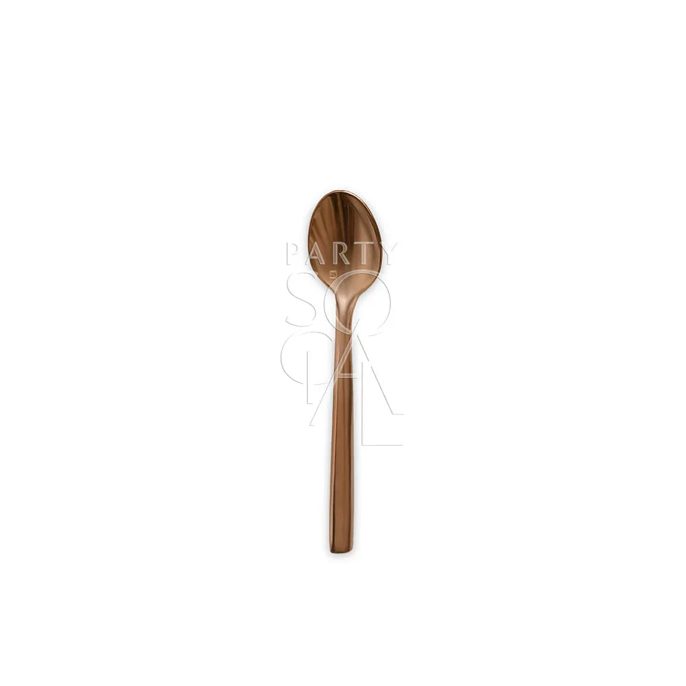 CUTLERY ROSE GOLD: Wooden-handled spoon, part of a trendy rose gold cutlery set from Party Social, perfect for elevating event tablescapes.