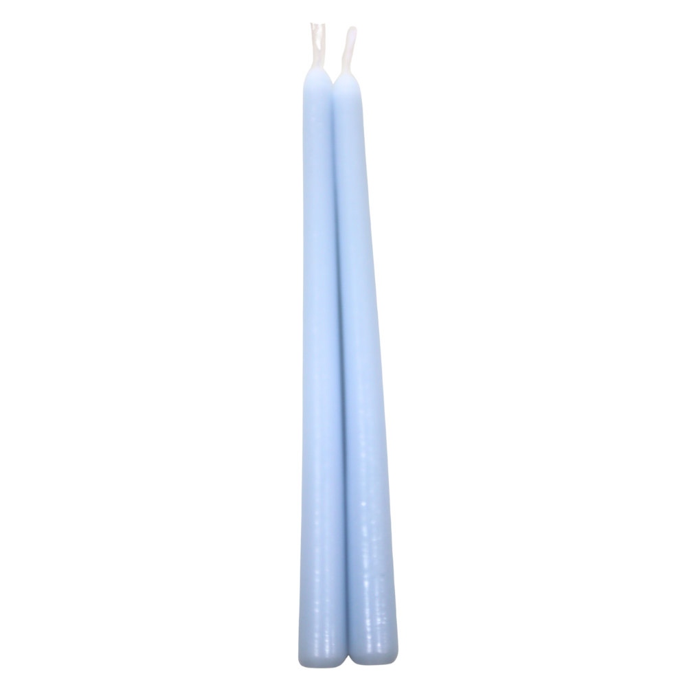 Tapered Flame Smokeless Candles, handcrafted in Belgium, stand elegantly side by side, perfect for adding a warm ambiance to any party setting.