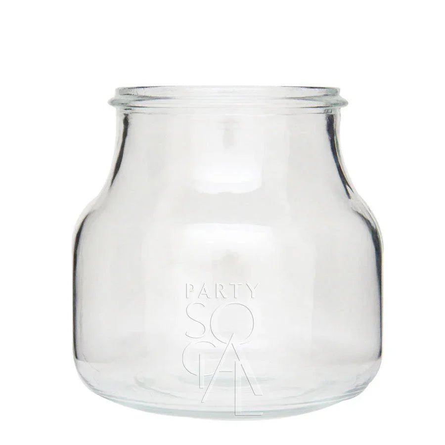 Mini clear vase with a lid, ideal for flowers or candles, perfect for enhancing tables at events or home settings.