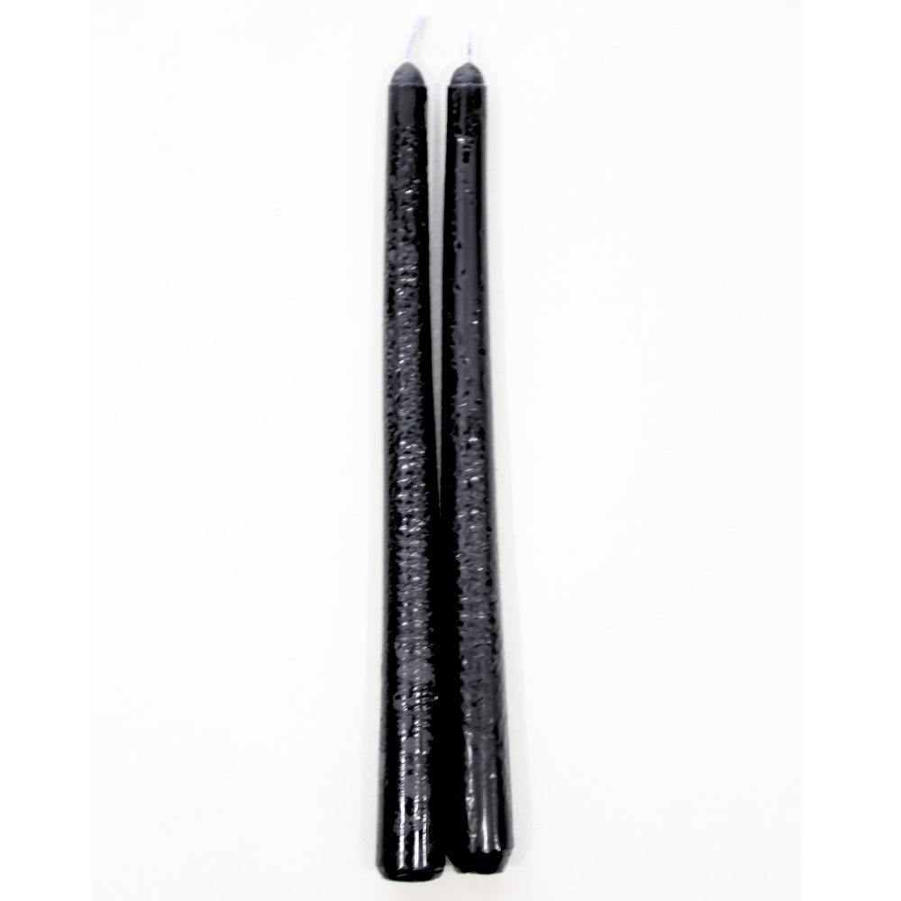 Tapered Flame Smokeless Candles: Two tall, slim artisan-made candles from Belgium, perfect for adding elegance and warmth to any event setting. Sold in sets of two.