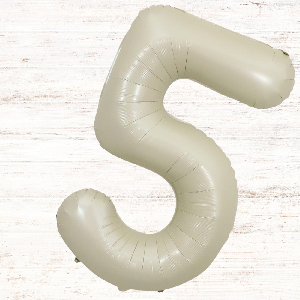Matte Ivory Foil Number Balloon (100cm), perfect for any party setting, showcasing a stylish white inflatable number balloon design. Ideal for birthdays and special events.