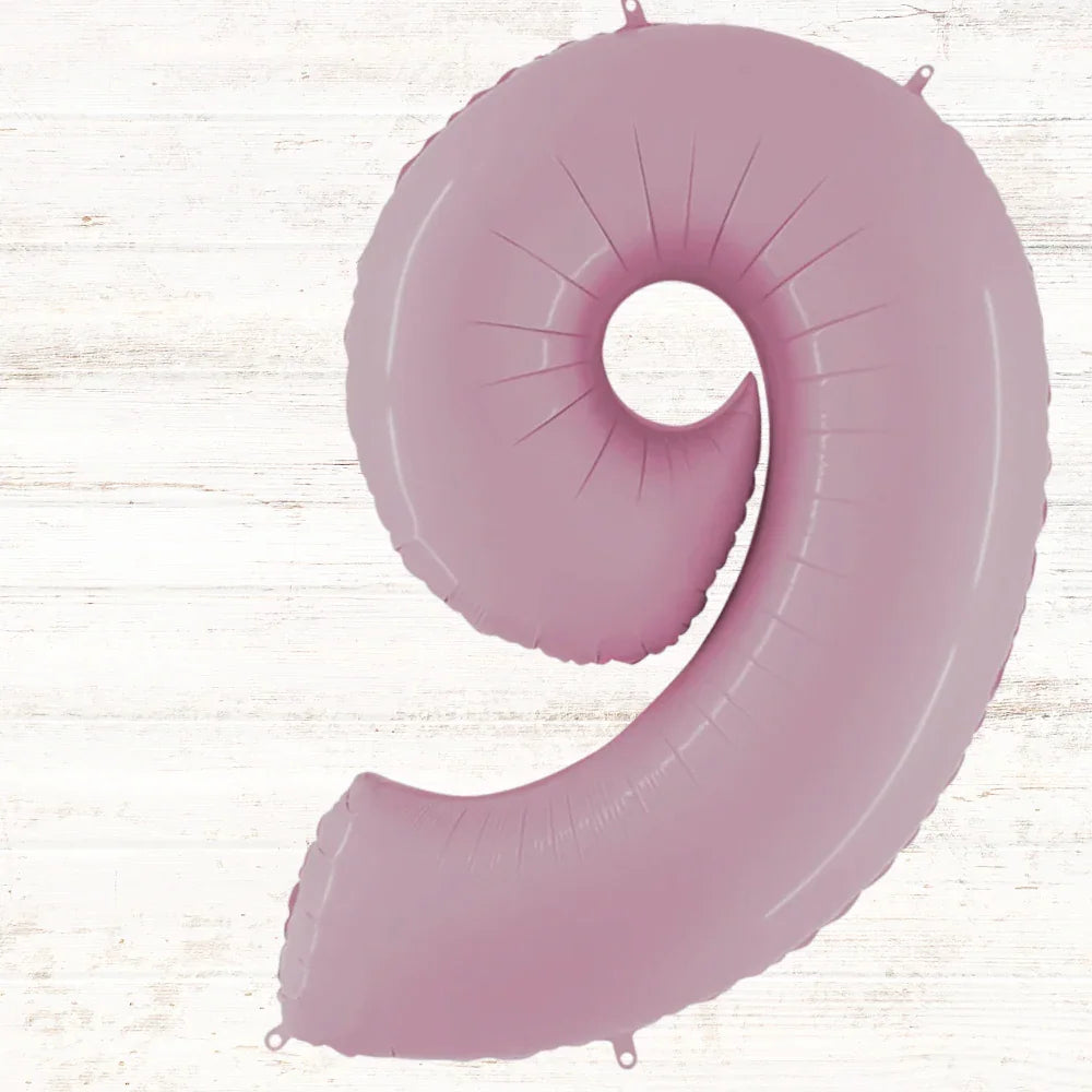 Matte Pink Foil Number Balloon (40inch) for parties, shaped like a number, ideal for birthdays and events, from Party Social&