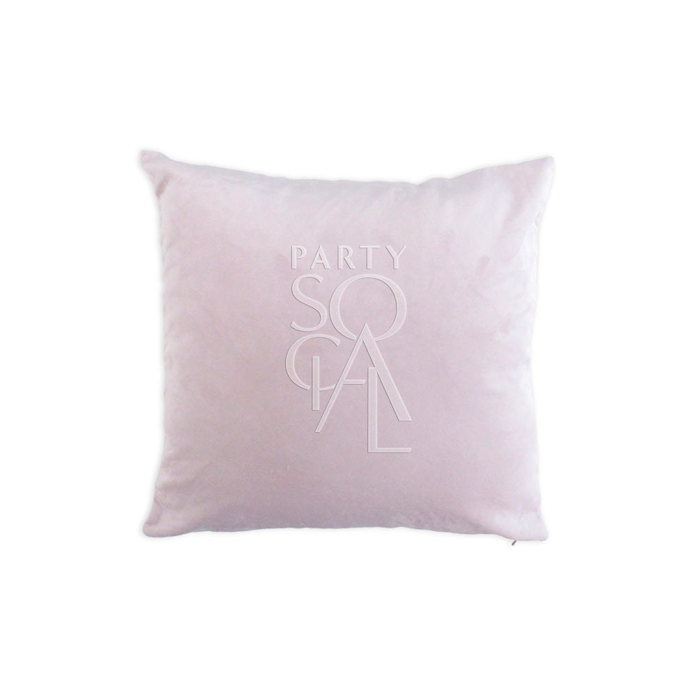 CUSHION COVER VELVET: A pillow with a logo, crafted from premium velvet fabric, ideal for enhancing event decor with elegance and comfort.