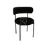 BOUCLE CHAIRS: Black cushioned chair with modern design, ideal for weddings and corporate events, available at Party Social.