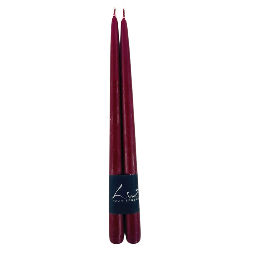 Alt text: Tapered Smokeless Candles, 30cm - Set of 2 artisanally crafted, dripless candles from Belgium, perfect for adding ambience to any event.