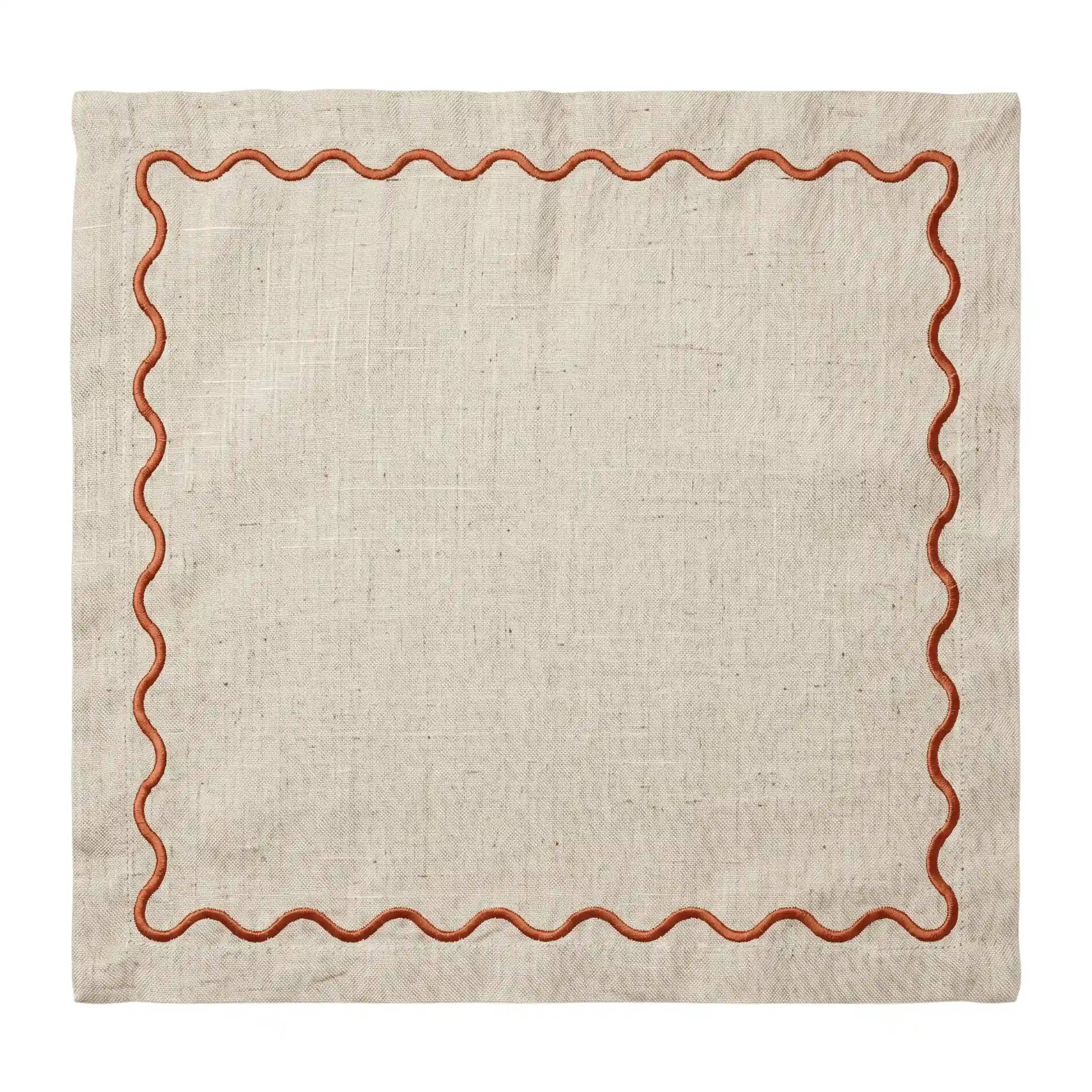 BurntOrangeWavyNapkins for home entertaining