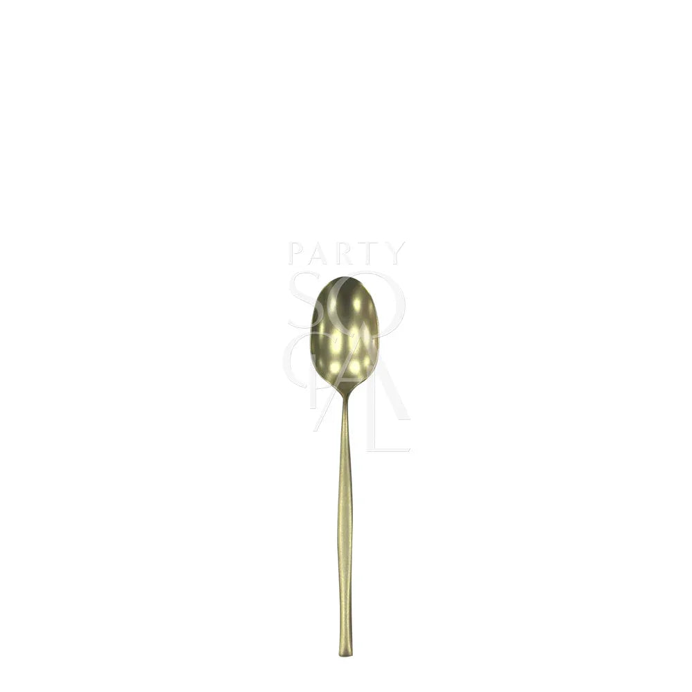 CUTLERY MODERN CHAMPAGNE: A gold spoon on a white background, perfect for adding elegance to your table settings at special events or dinner parties.