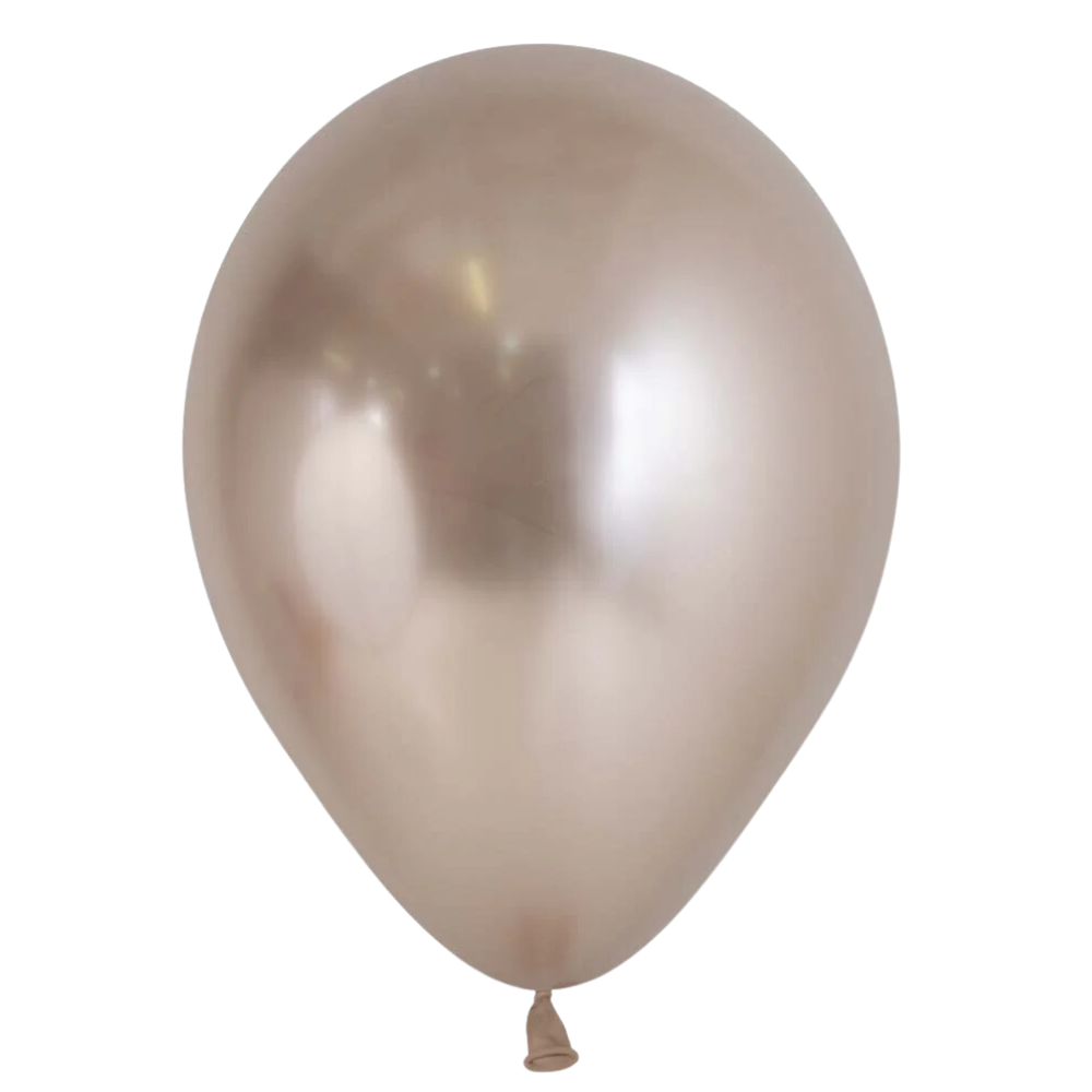 Chrome Champagne balloon, perfect for party decorations, reflecting elegance and style for events. Ideal for enhancing celebrations with a sophisticated touch.