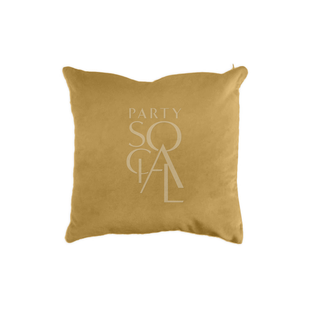 CUSHION COVER VELVET featuring a logo, crafted from premium velvet fabric, ideal for stylish event decor. Measures 40cm x 40cm.