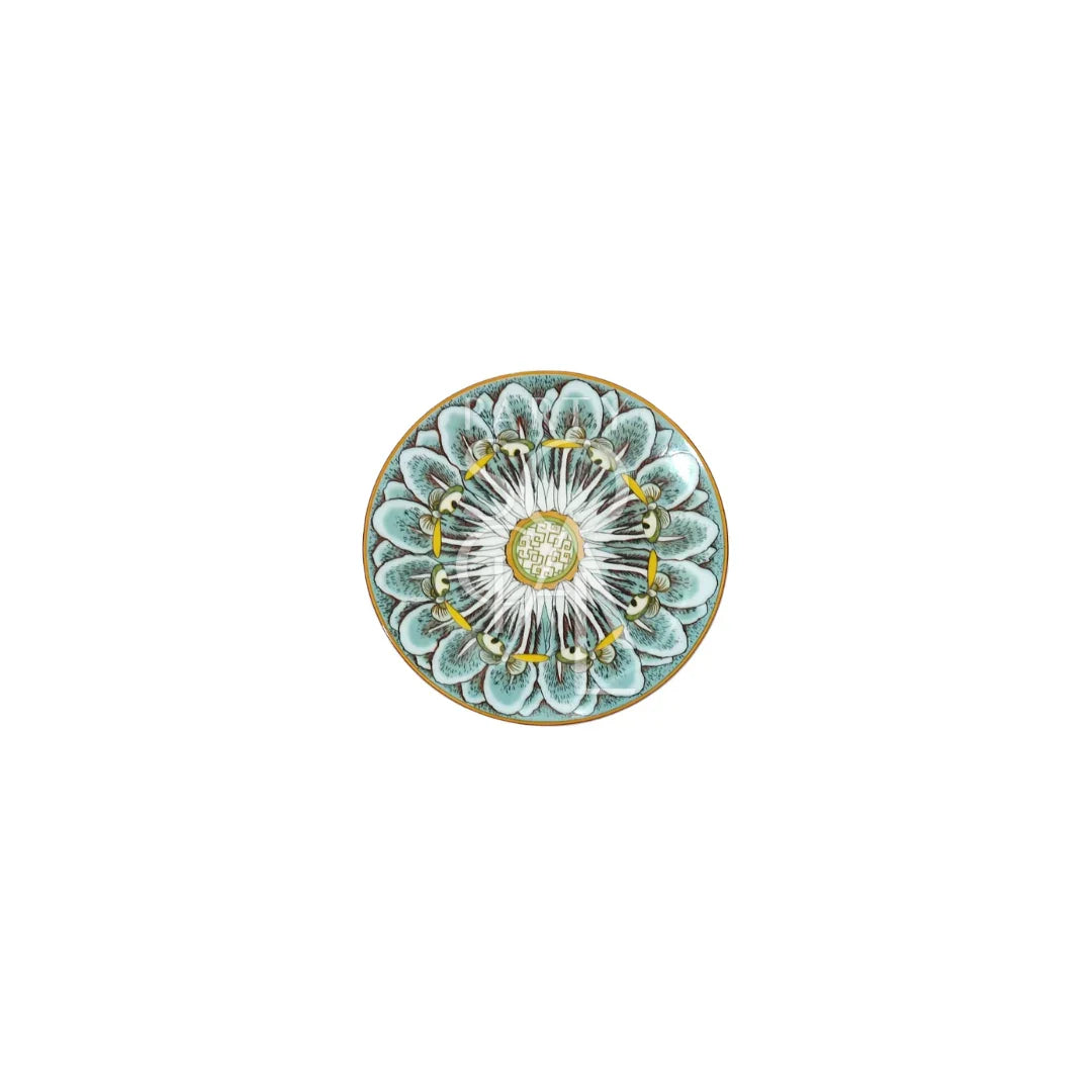 FLORAL PATTERNED PLATES with blue and yellow flower design, ideal for elegant event settings, available in various sizes from Party Social.