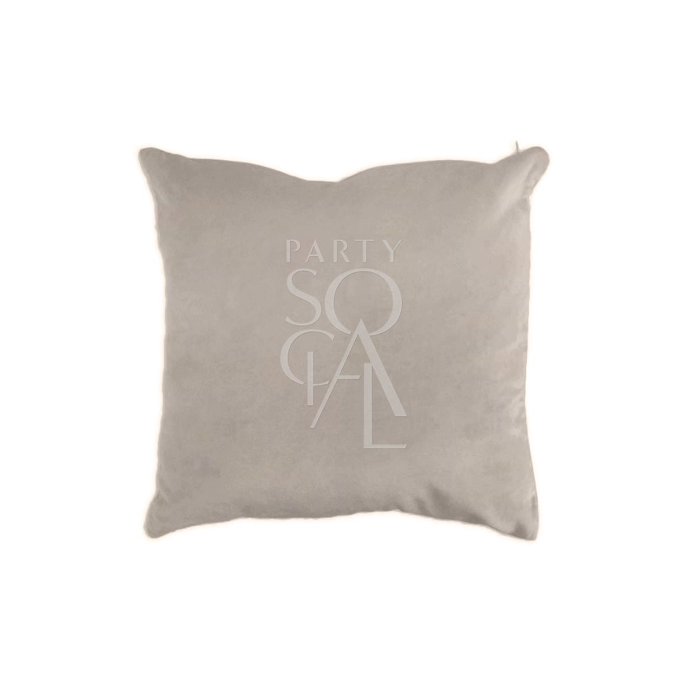 CUSHION COVER VELVET: A soft, stylish pillow with a logo, ideal for enhancing party decor and comfort. Made from premium velvet fabric, 40cm x 40cm.