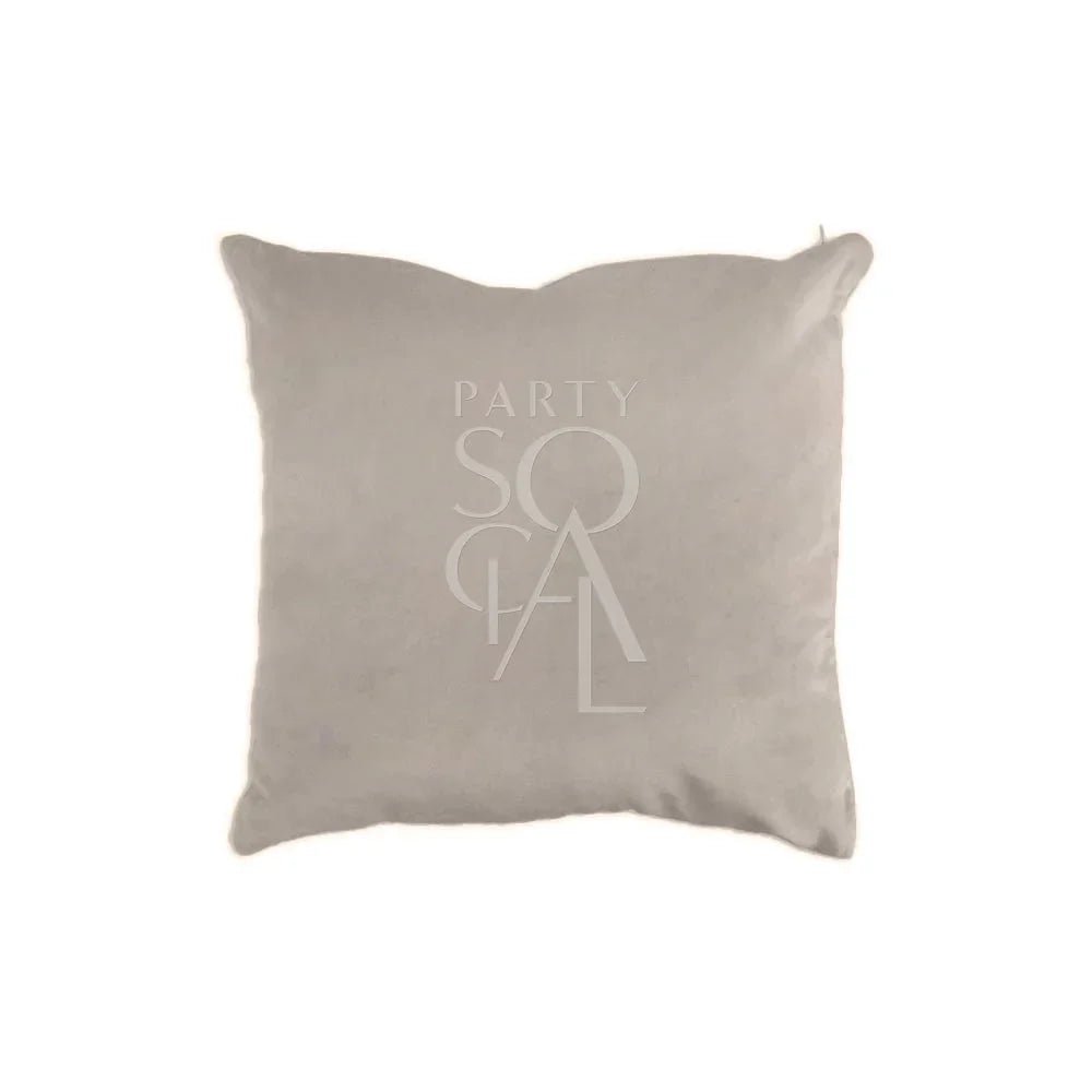 CUSHION COVER VELVET: A soft, stylish pillow with a logo, ideal for enhancing party decor and comfort. Made from premium velvet fabric, 40cm x 40cm.