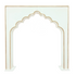 Curve Style Arch, ideal for enhancing events with elegance and sophistication; note, the golden panel is not included, only the arch itself.