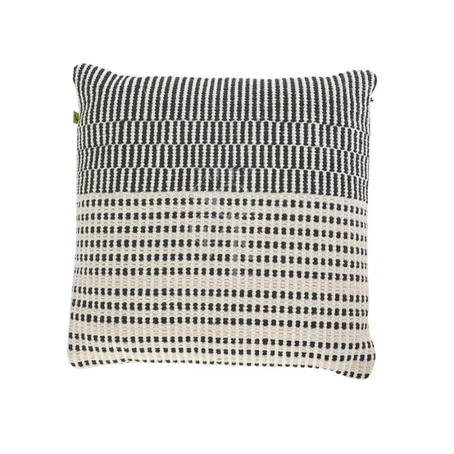 CUSHION BOHO COVER in black and white pattern, crafted from premium satin fabric, ideal for enhancing event decor with style and comfort.