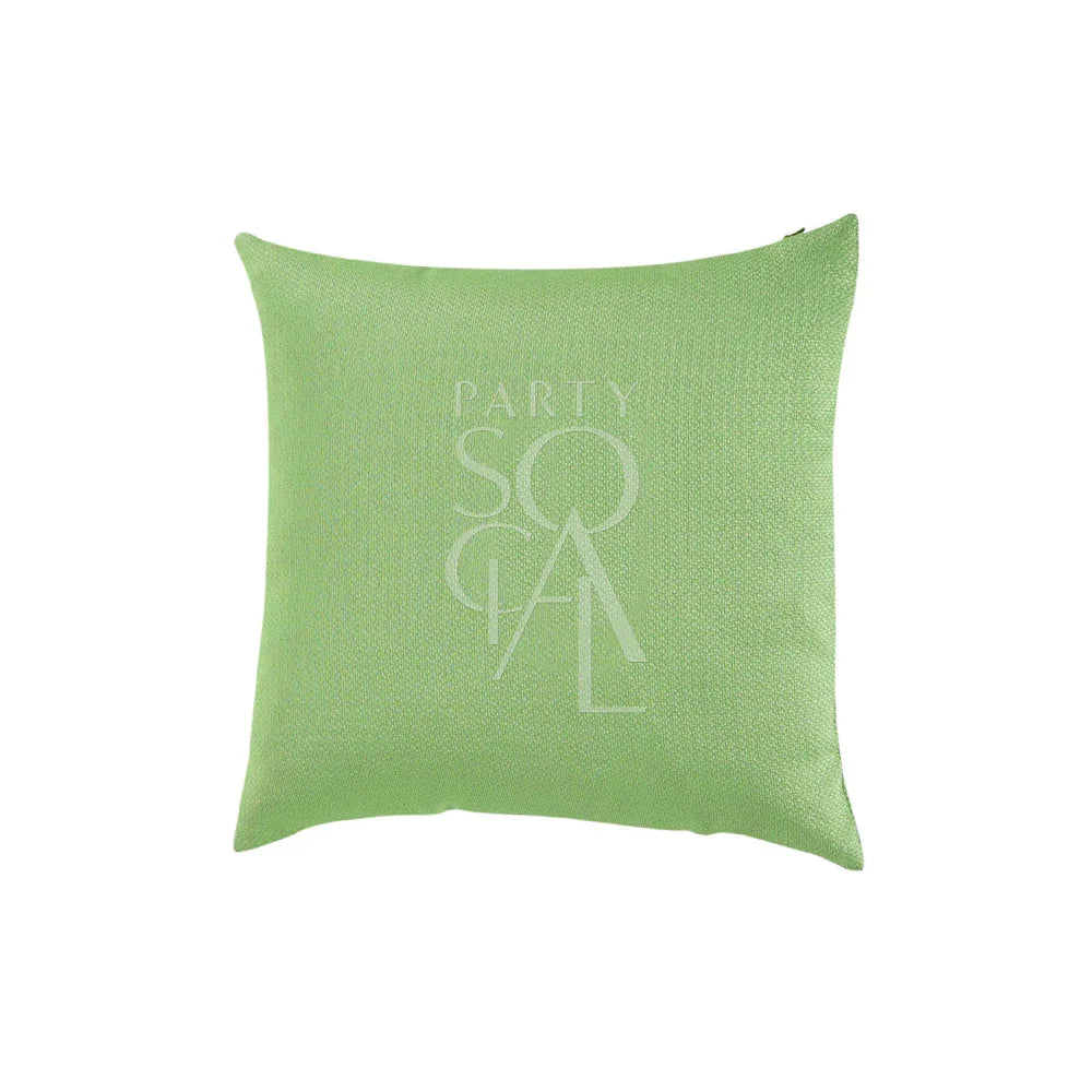 CUSHION COVER LINEN WEAVE: A premium linen pillow with white text, perfect for event decor. Available in multiple sizes for versatile styling.