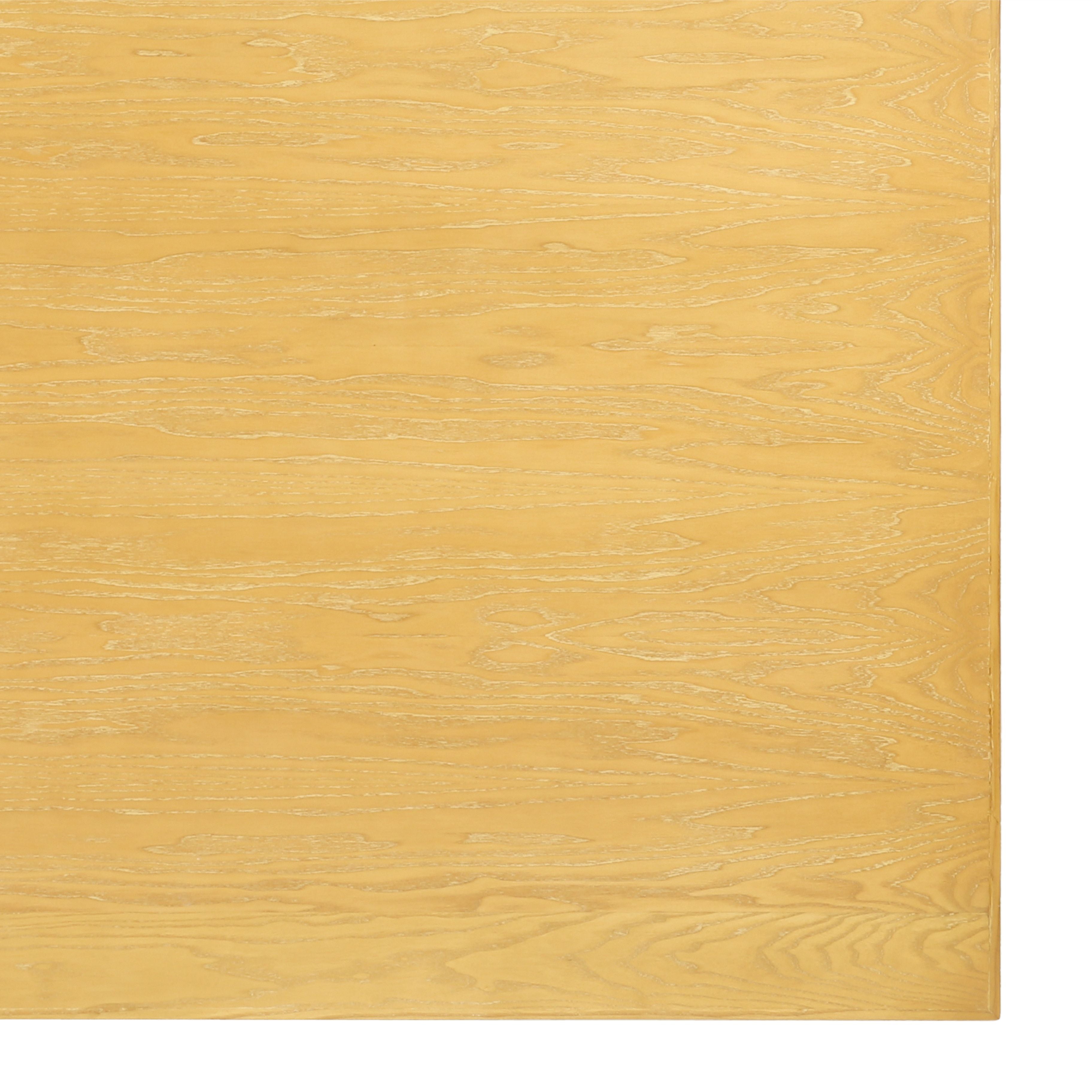 WOODEN DINING TABLE with a close-up of its wood grain surface, designed for seating 8 people, ideal for events and gatherings.