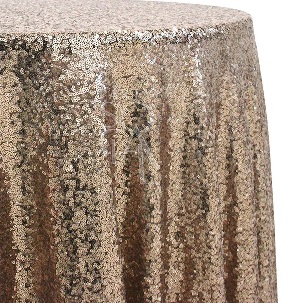 Round tablecloth sequin, premium design, perfect for special occasions. Ideal for weddings and parties. Fits 335cm diameter tables.