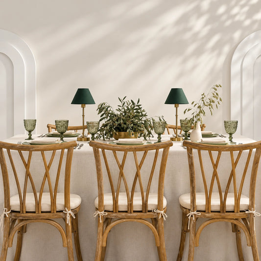 Serene Green Dinner Table Setup for rent in Dubai – alternate view