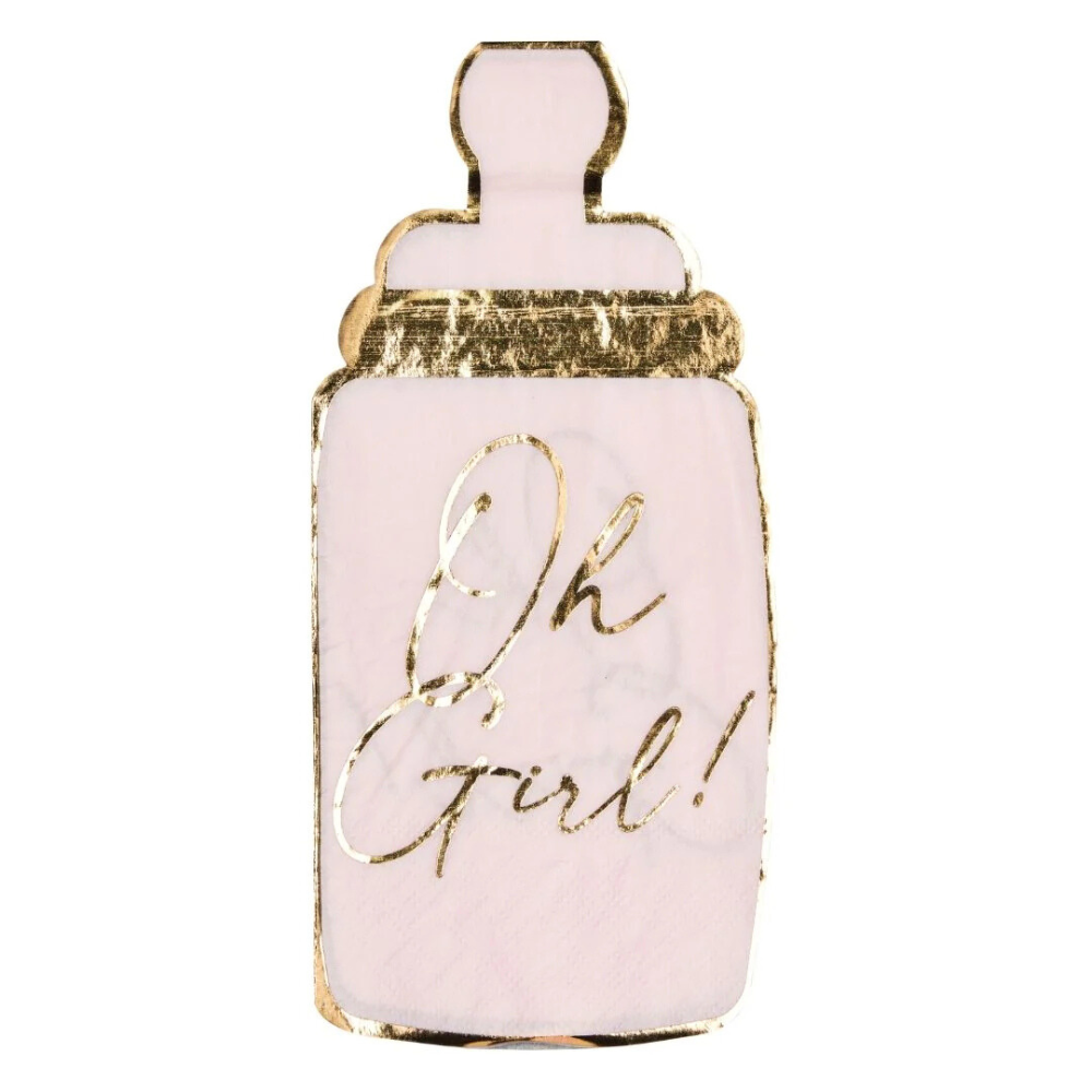 Everyday Blush Guest Towel Napkins, 16 per package, perfect for stylish events, featuring elegant pink and gold design, ideal for baby showers and birthdays.