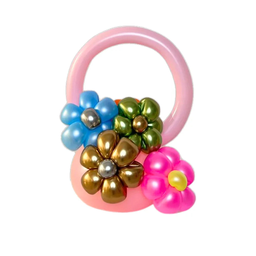 Pink Flower Basket, a fun balloon-style accessory with flower details, perfect for adding a unique touch to cards or gifts.