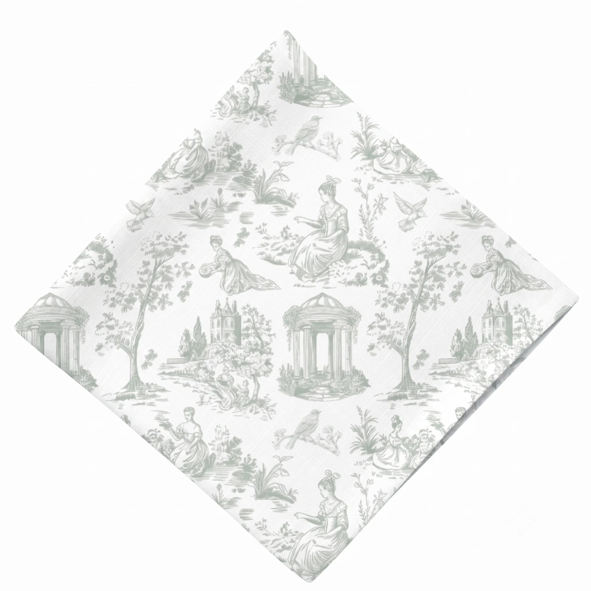 Sage Green Toile Napkin