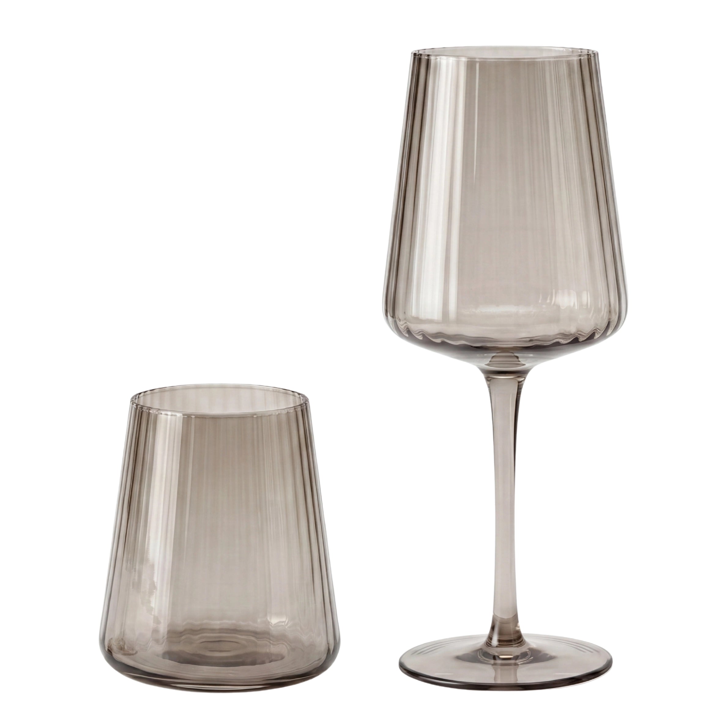 Smokey Grey Glassware collection for wedding and events