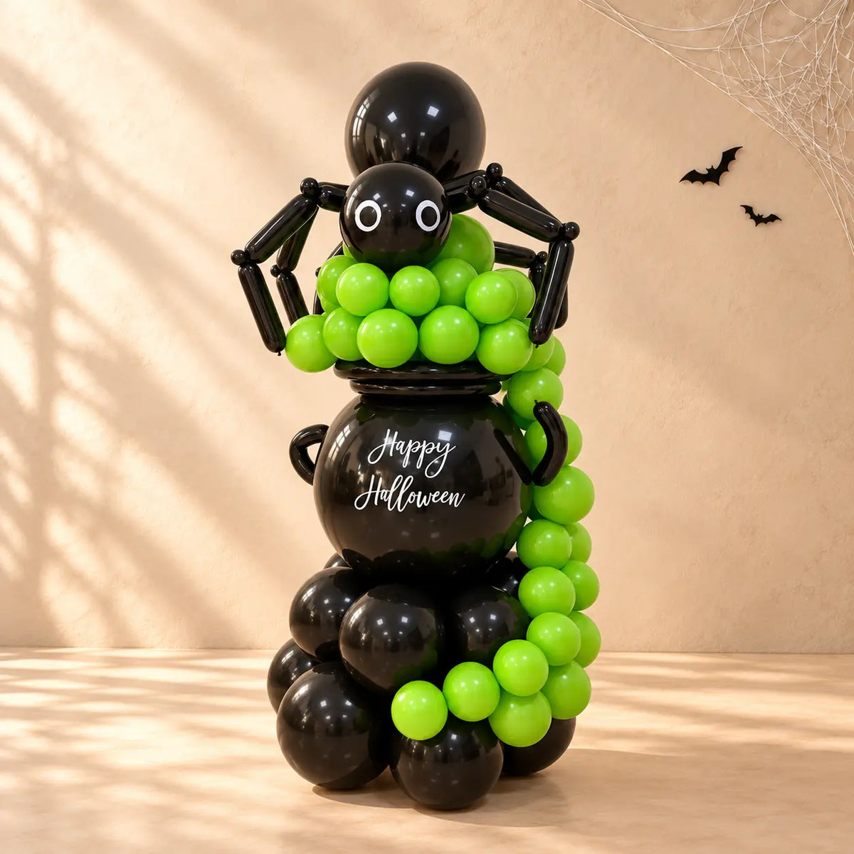 Halloween Spider Cauldron Balloon Stack