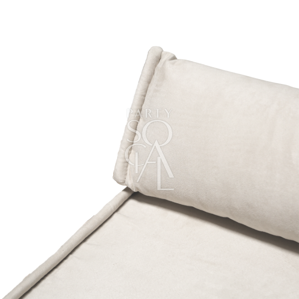 Lounge Low Seating pillow on a white surface, designed for comfortable outdoor events, part of Party Social&