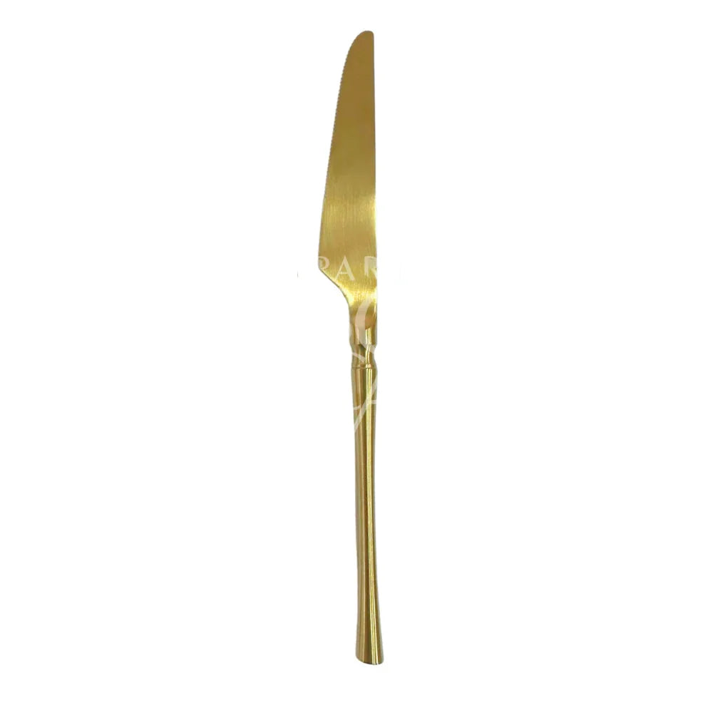 CUTLERY LUXE GOLD knife, showcasing a stainless steel blade with a radiant finish, ideal for elegant table settings at special events.