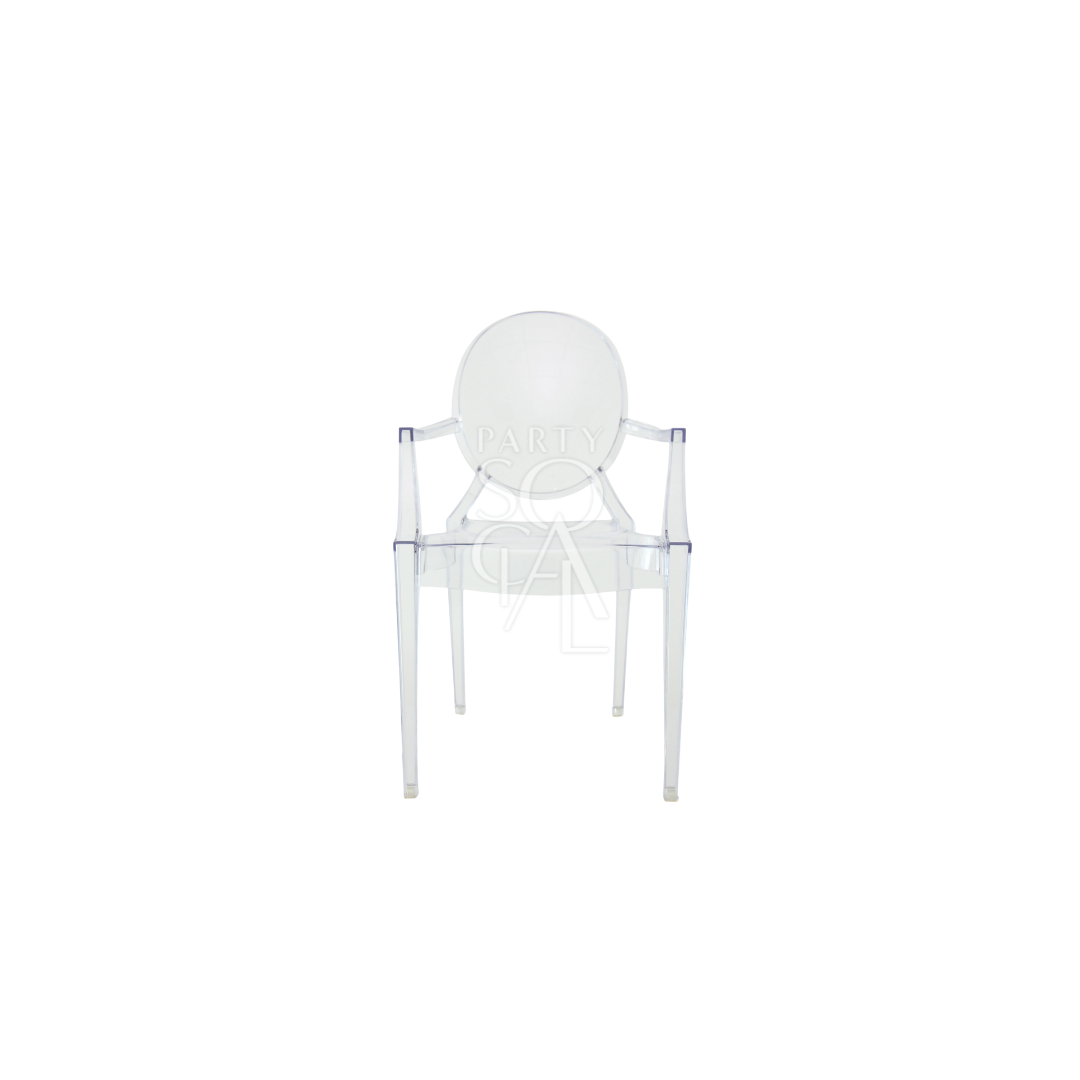 Mini Ghost Chair with arms, transparent design, round back, ideal for children&