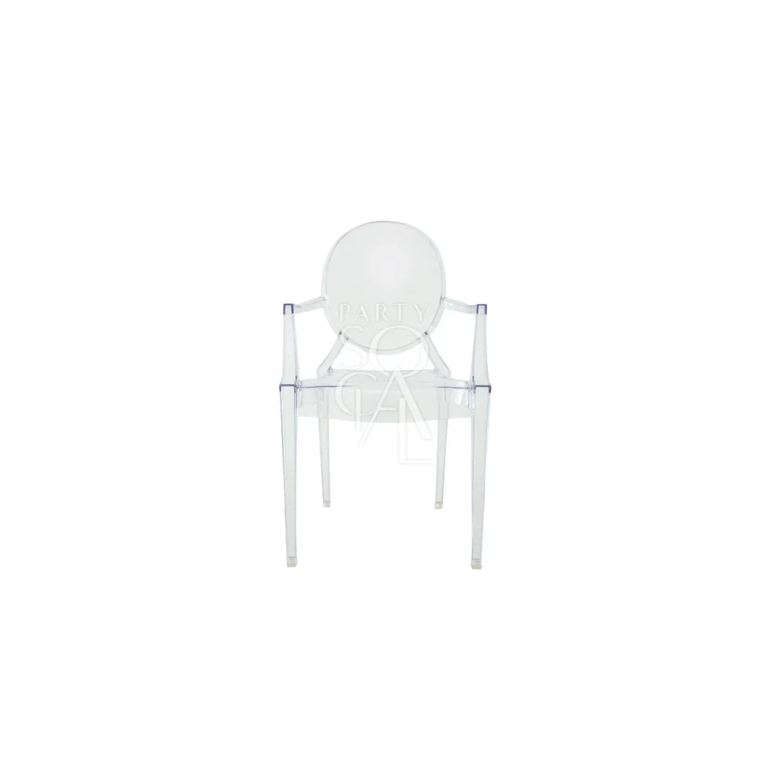 Mini Ghost Chair with arms, transparent design, round back, ideal for children&