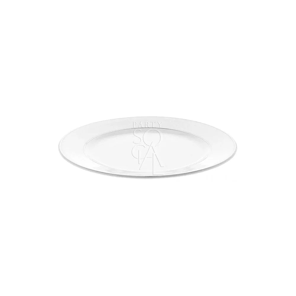 MODERN CHINA SILVER RIM PLATE featuring a sleek design, ideal for upscale events. Perfectly sized for dinner, soup, or dessert, enhancing any elegant table setting.
