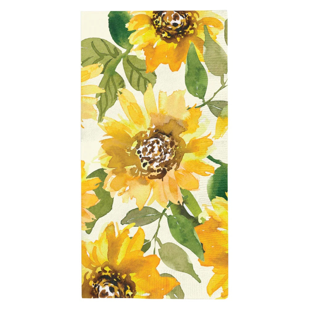 Sunflower paper guest towel napkins, set of 20, ideal for parties. Elevate your dining experience with elegance. Perfect match for Party Social&