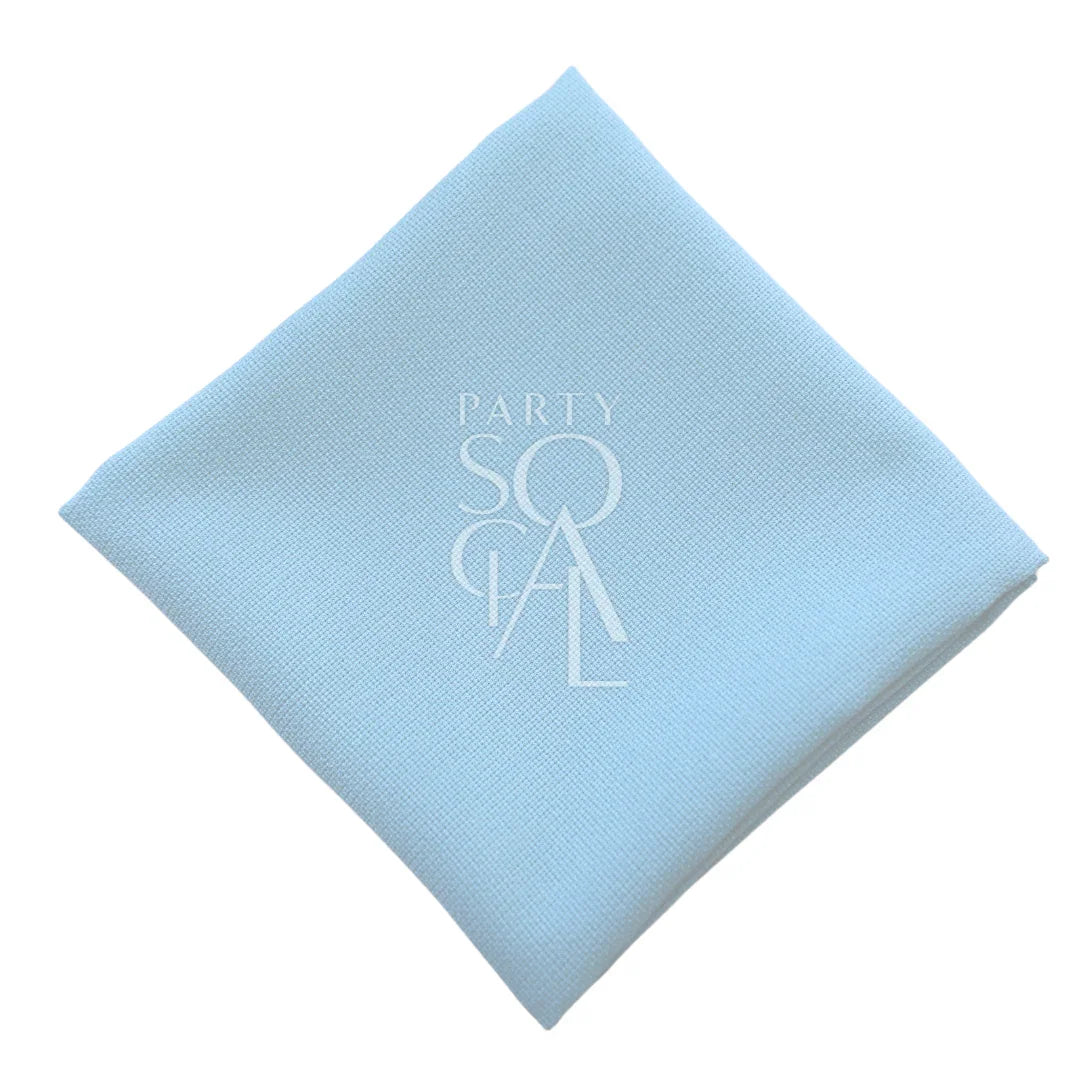 NAPKIN COTTON LINEN featuring a personalized white logo, ideal for enhancing table settings at weddings, corporate events, or special occasions.