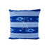CUSHION NAVY/WHITE NAUTICAL: A blue and white nautical-themed throw pillow in linen fabric, perfect for enhancing your party or event decor.