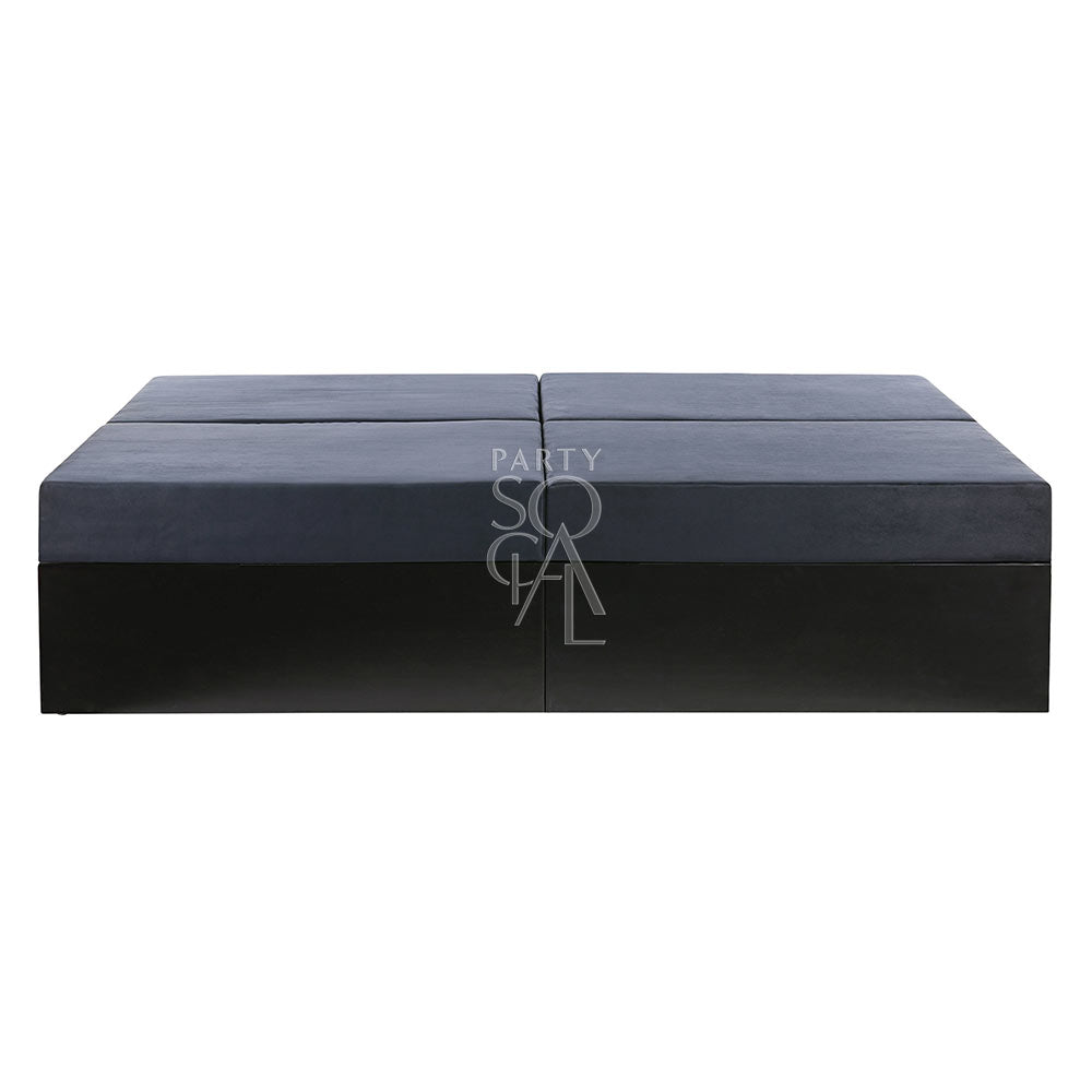 SOFA ISLAND: Modern lounge seating, rectangular shape, ideal for events, measuring 100cm x 100cm x 45cm, offered by Party Social for versatile rental or purchase.