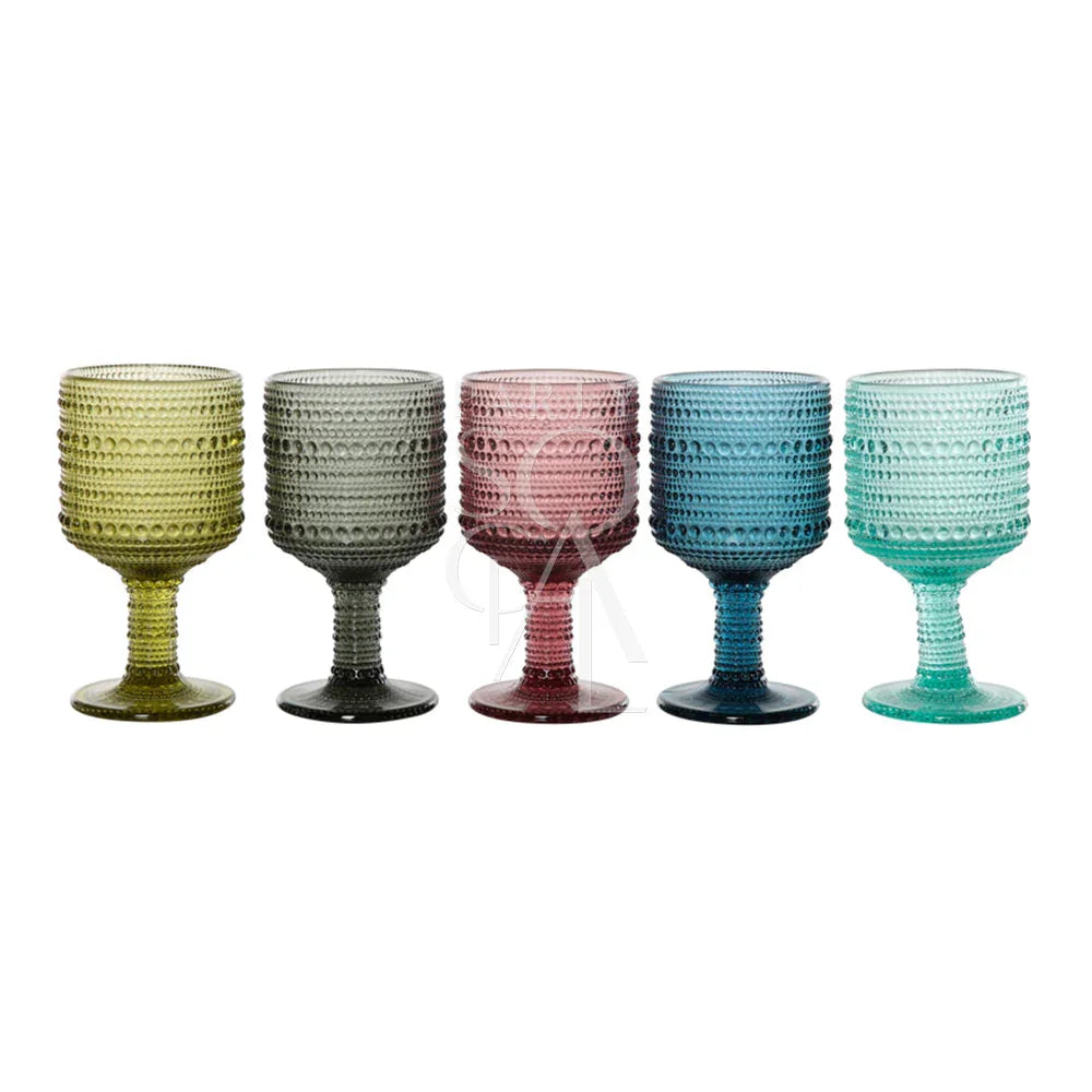 Olive Green Vintage Pearl Tumbler with hobnail pattern, part of a refined glassware collection ideal for elevating events and gatherings.