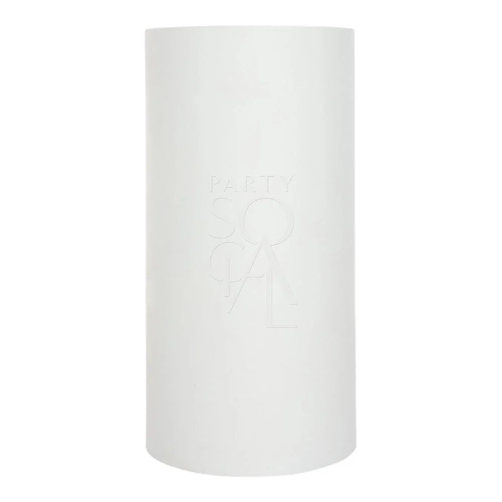 Round white podium, lightweight and durable, ideal for weddings and birthdays, available in medium and large sizes, part of Party Social&