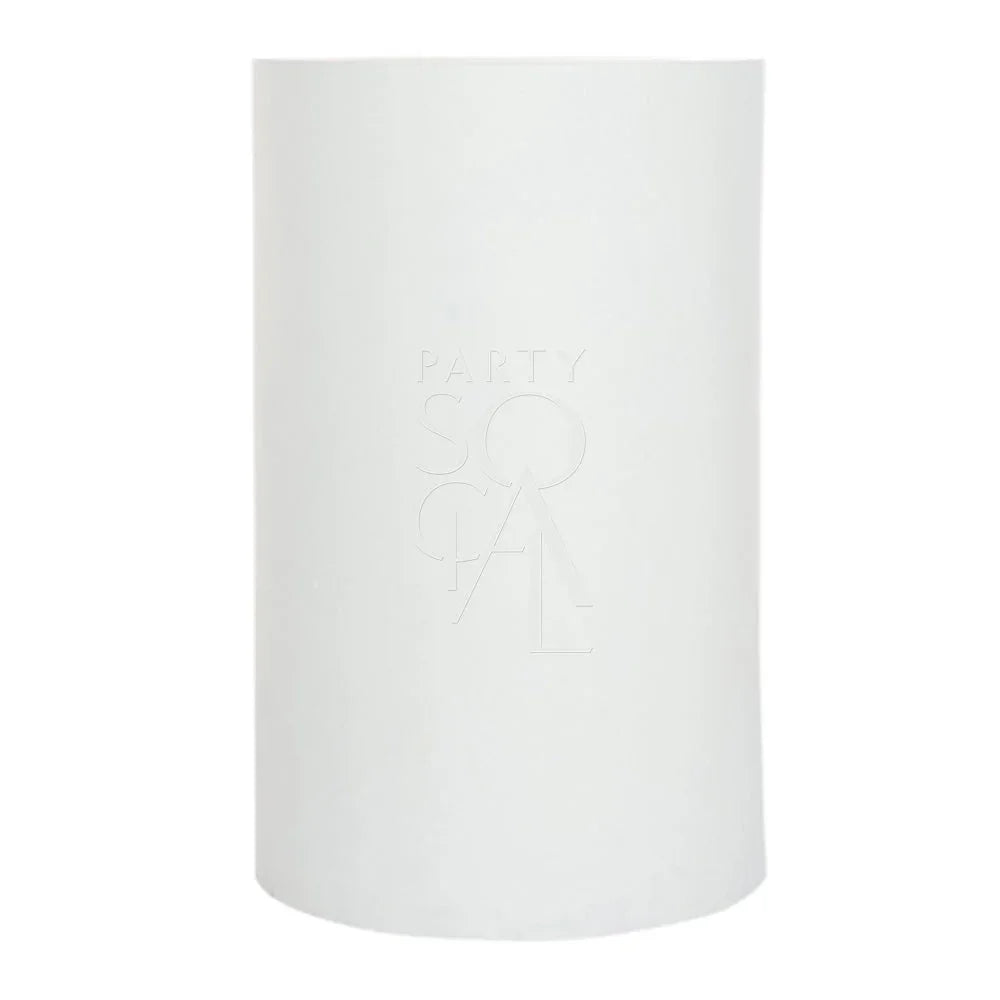 Round white podiums, cylindrical and lightweight, ideal for weddings and birthdays. Available in medium and large sizes, perfect for event displays.