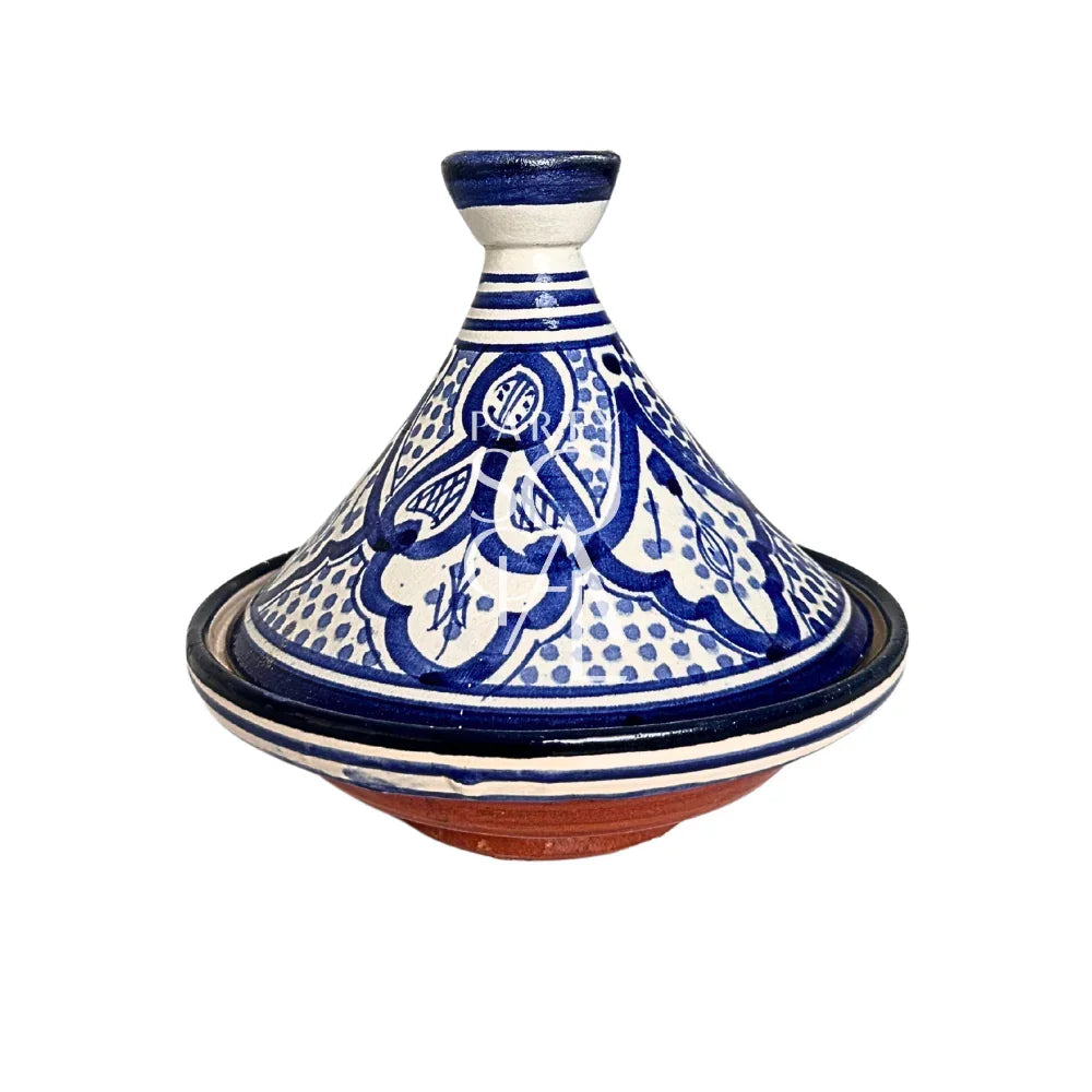Marrakesh Tagine, a blue and white ceramic, perfect for elegant dining, crafted for style and functionality, ideal for special occasions and gatherings.