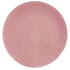 Pink Curve Lined glass charger plate, 30.5cm in diameter, offering an elegant touch to table settings for parties and special events.