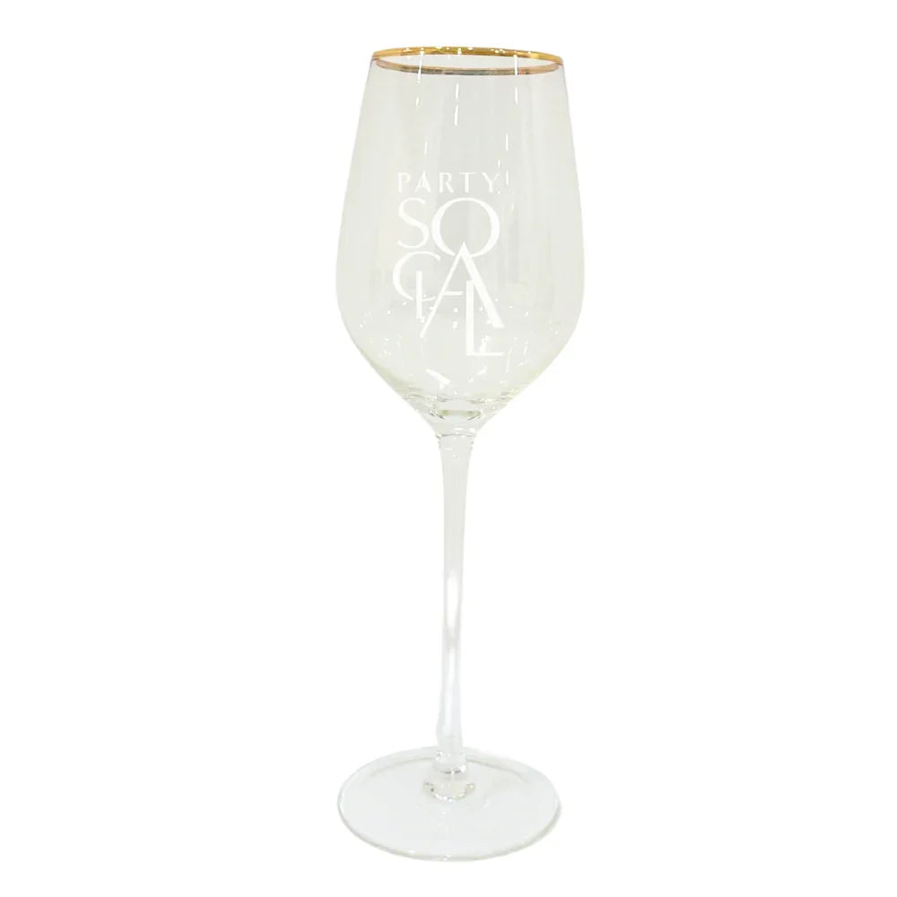 Golden Edge Glasses with a gold rim, perfect for adding elegance to weddings or upscale events, available at Party Social.